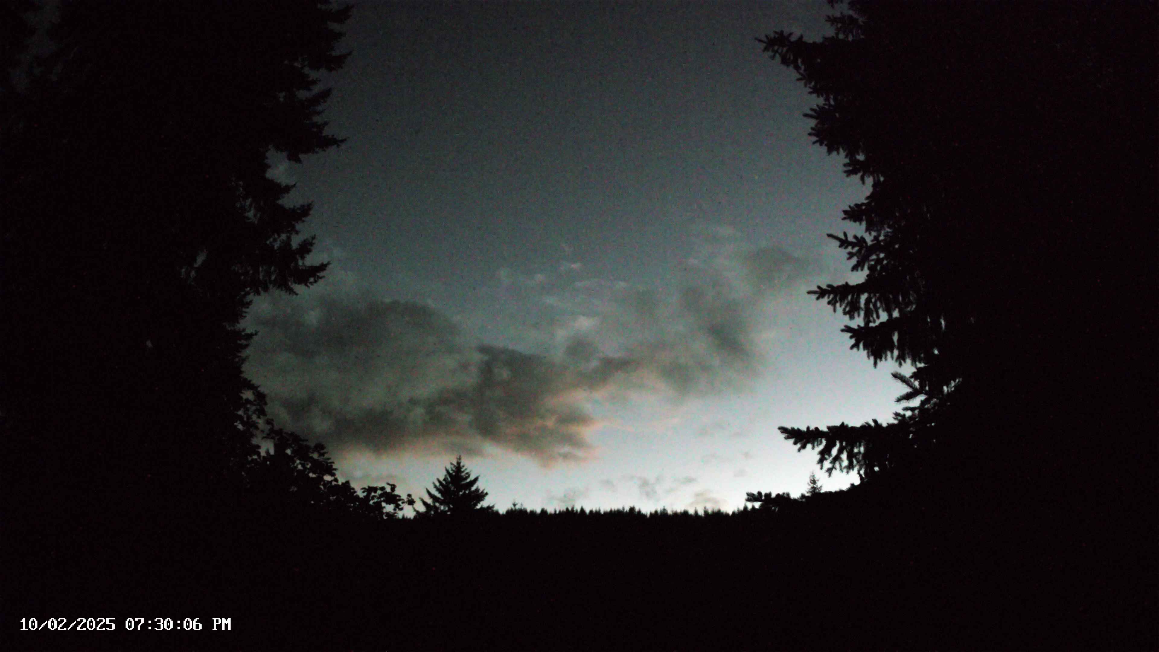 Pacific Northwest skyline timelapse on Oct 02, 2025 at 7:30 PM