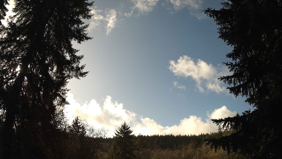 Pacific Northwest skyline timelapse frame from Nov 17th, 2025 at 12:15 PM