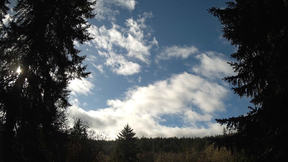 Pacific Northwest skyline timelapse frame from Nov 18th, 2025 at 12:15 PM