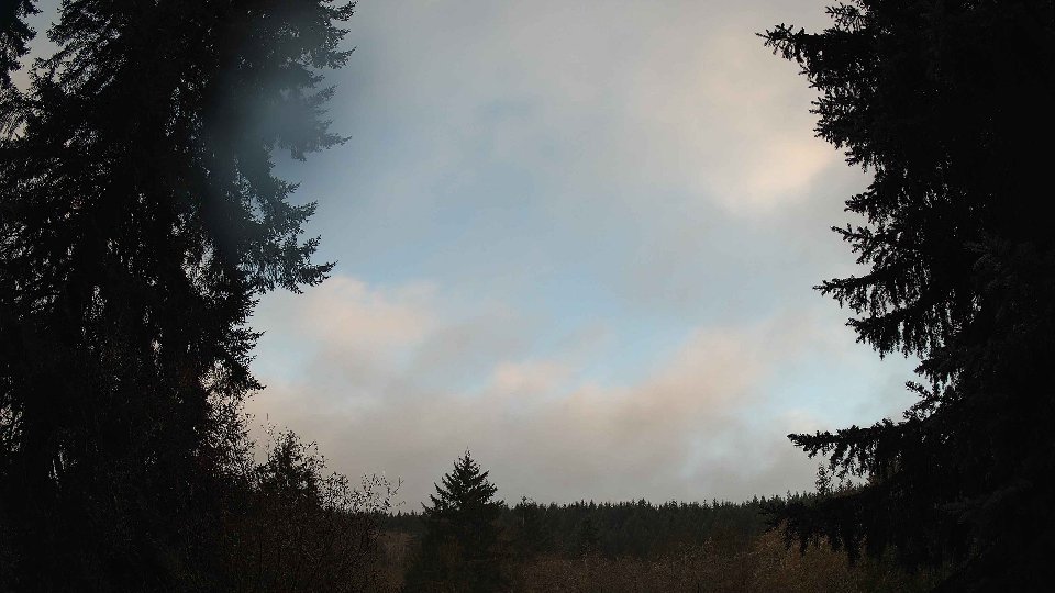 Pacific Northwest skyline timelapse frame from Nov 20th, 2025 at 7:45 AM