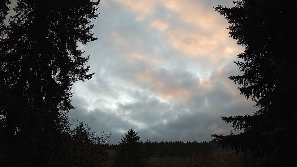Pacific Northwest skyline timelapse frame from Nov 20th, 2025 at 4:15 PM