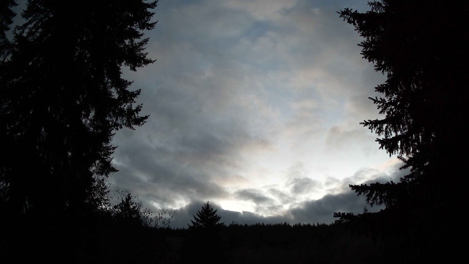 Pacific Northwest skyline timelapse frame from Nov 20th, 2025 at 5:00 PM