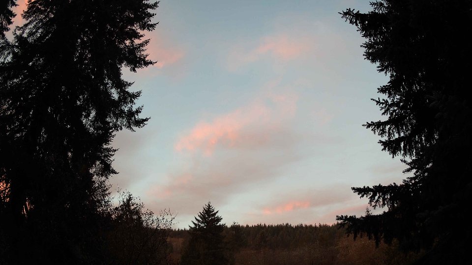 Pacific Northwest skyline timelapse frame from Nov 21st, 2025 at 7:15 AM