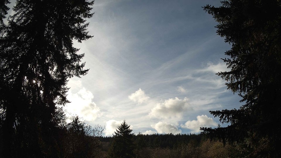 Pacific Northwest skyline timelapse frame from Nov 21st, 2025 at 12:45 PM