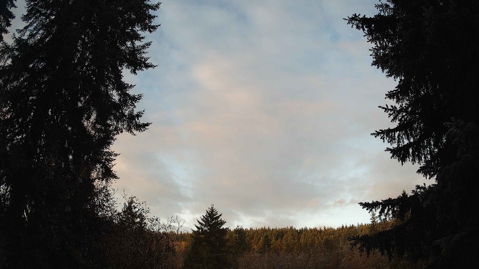 Pacific Northwest skyline timelapse frame from Nov 24th, 2025 at 7:45 AM
