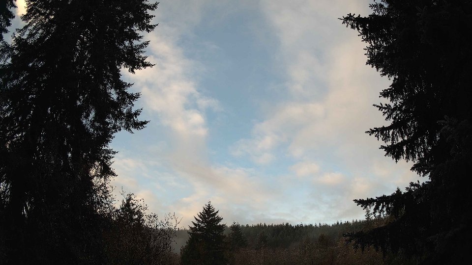Pacific Northwest skyline timelapse frame from Nov 24th, 2025 at 8:00 AM