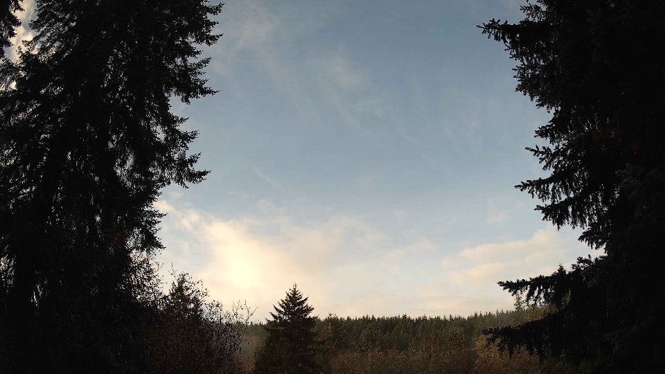 Pacific Northwest skyline timelapse frame from Nov 24th, 2025 at 8:30 AM