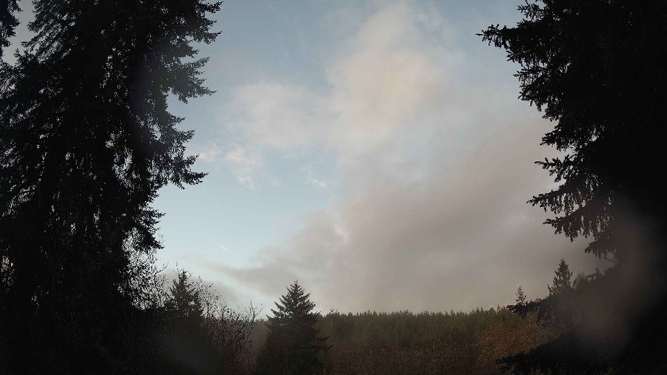 Pacific Northwest skyline timelapse frame from Dec 19th, 2025 at 8:30 AM