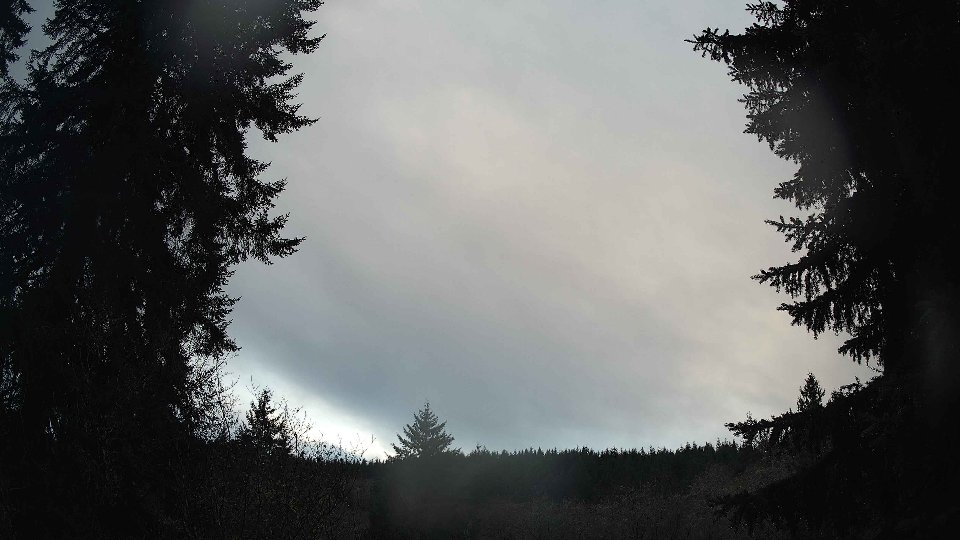Pacific Northwest skyline timelapse frame from Dec 20th, 2025 at 3:45 PM