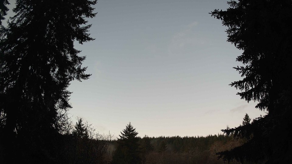 Pacific Northwest skyline timelapse frame from Dec 22nd, 2025 at 7:45 AM