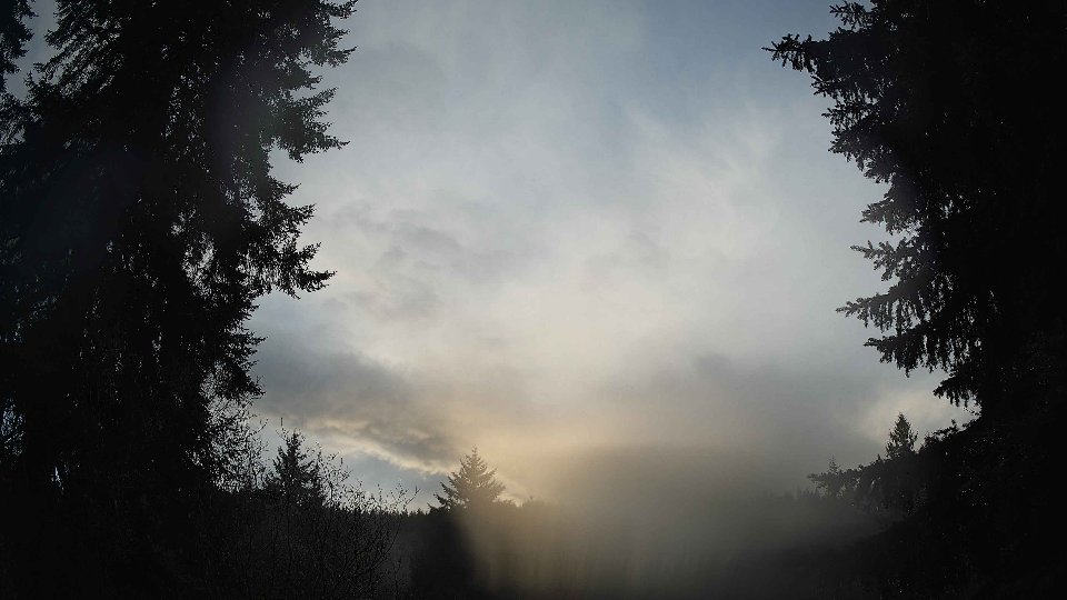 Pacific Northwest skyline timelapse frame from Dec 24th, 2025 at 3:45 PM