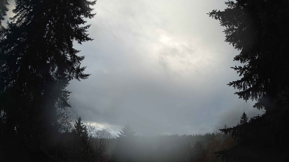 Pacific Northwest skyline timelapse frame from Dec 25th, 2025 at 8:45 AM