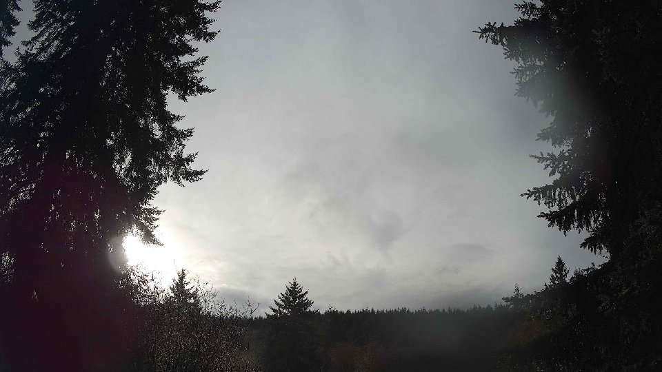 Pacific Northwest skyline timelapse frame from Dec 25th, 2025 at 1:45 PM
