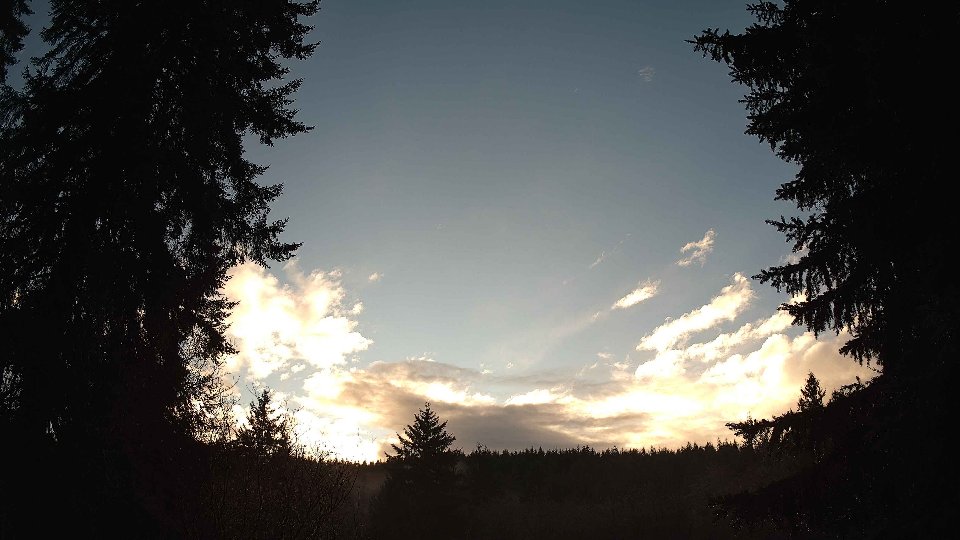 Pacific Northwest skyline timelapse frame from Dec 25th, 2025 at 3:30 PM