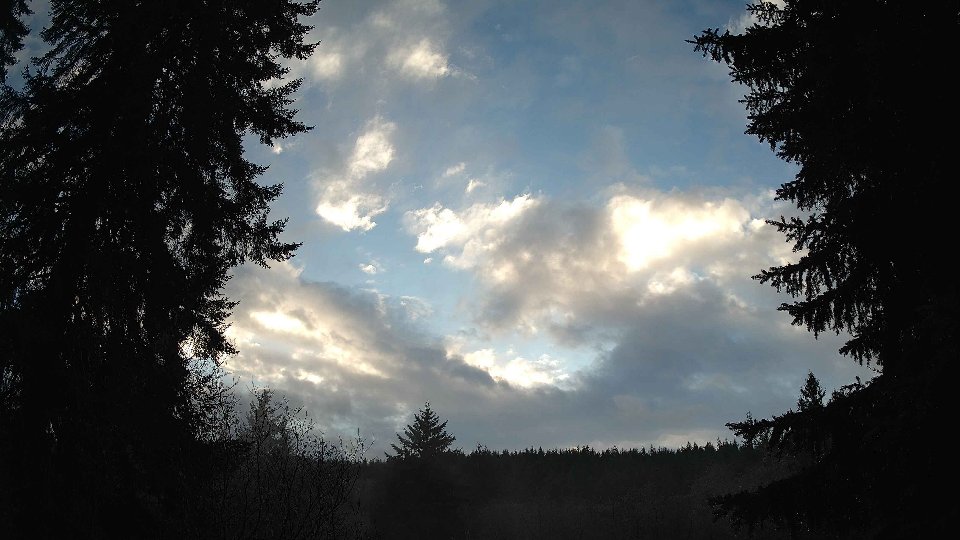 Pacific Northwest skyline timelapse frame from Dec 25th, 2025 at 3:45 PM