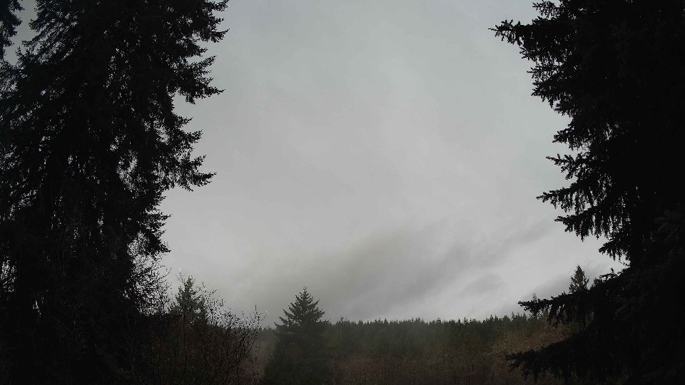 Pacific Northwest skyline timelapse frame from Dec 25th, 2025 at 4:15 PM