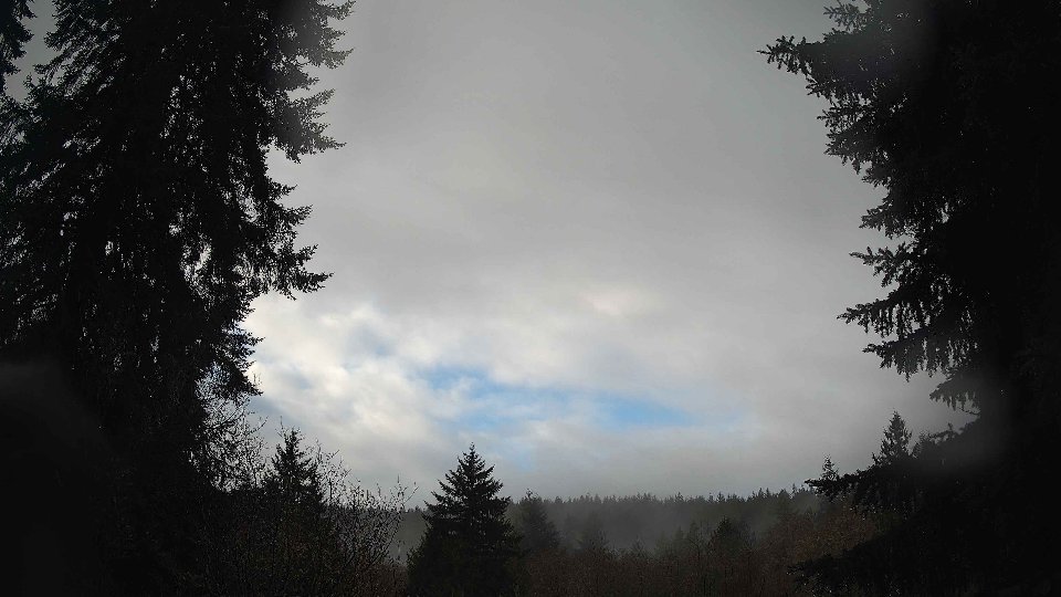 Pacific Northwest skyline timelapse frame from Dec 27th, 2025 at 9:45 AM