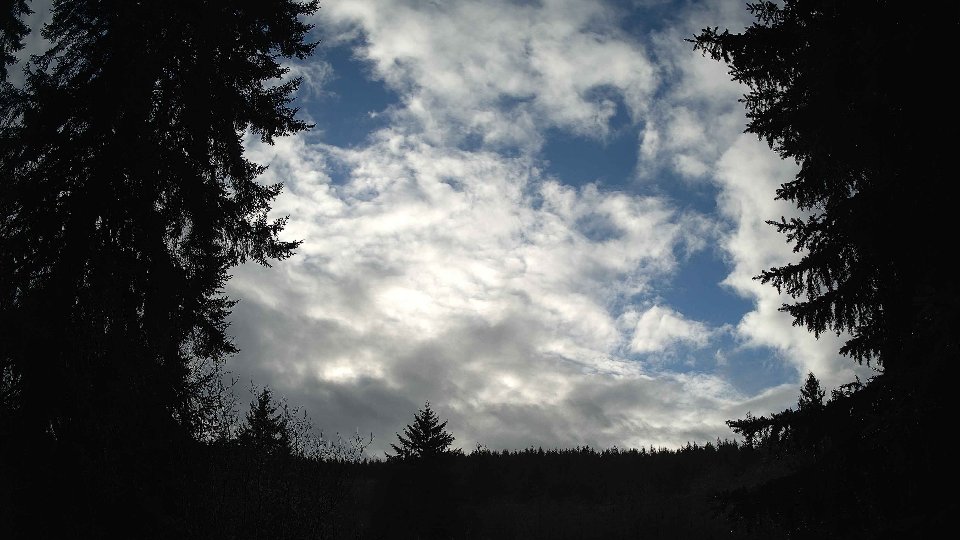 Pacific Northwest skyline timelapse frame from Dec 27th, 2025 at 2:45 PM