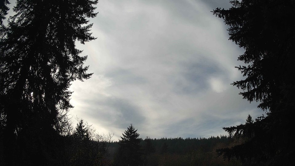 Pacific Northwest skyline timelapse frame from Dec 29th, 2025 at 1:00 PM