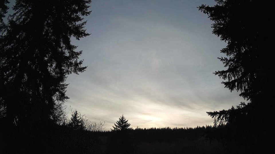 Pacific Northwest skyline timelapse frame from Jan 9th, 2026 at 4:15 PM