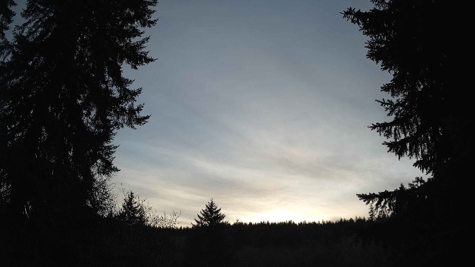 Pacific Northwest skyline timelapse frame from Jan 9th, 2026 at 4:30 PM