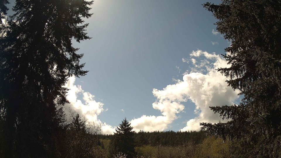 Pacific Northwest skyline timelapse frame from Apr 16th, 2026 at 1:45 PM