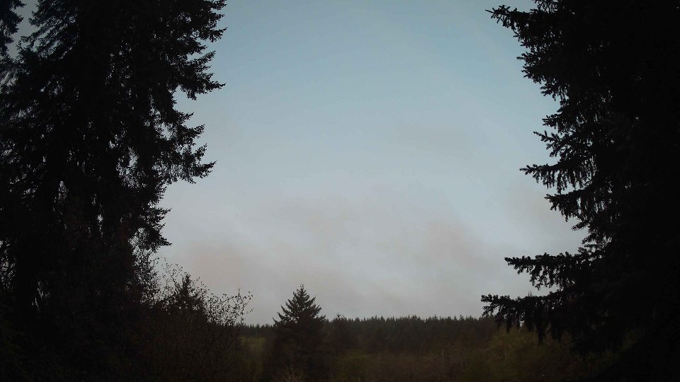 Pacific Northwest skyline timelapse frame from May 1st, 2026 at 5:45 AM
