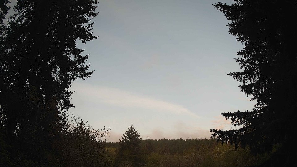 Pacific Northwest skyline timelapse frame from May 1st, 2026 at 6:15 AM
