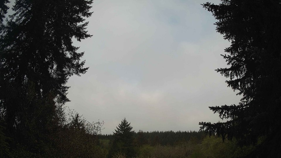 Pacific Northwest skyline timelapse frame from May 1st, 2026 at 7:45 AM