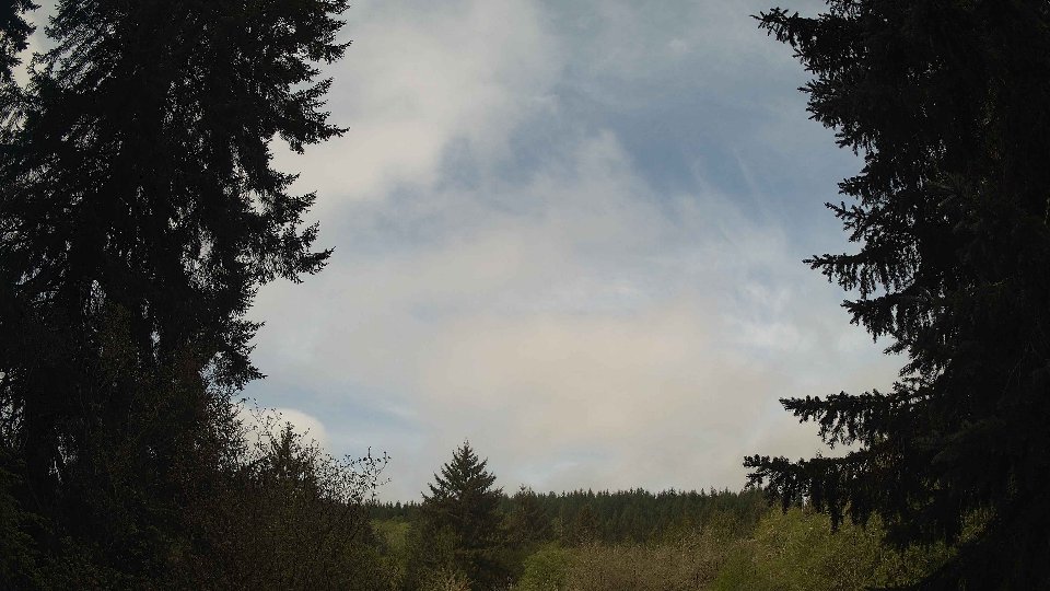 Pacific Northwest skyline timelapse frame from May 1st, 2026 at 9:45 AM