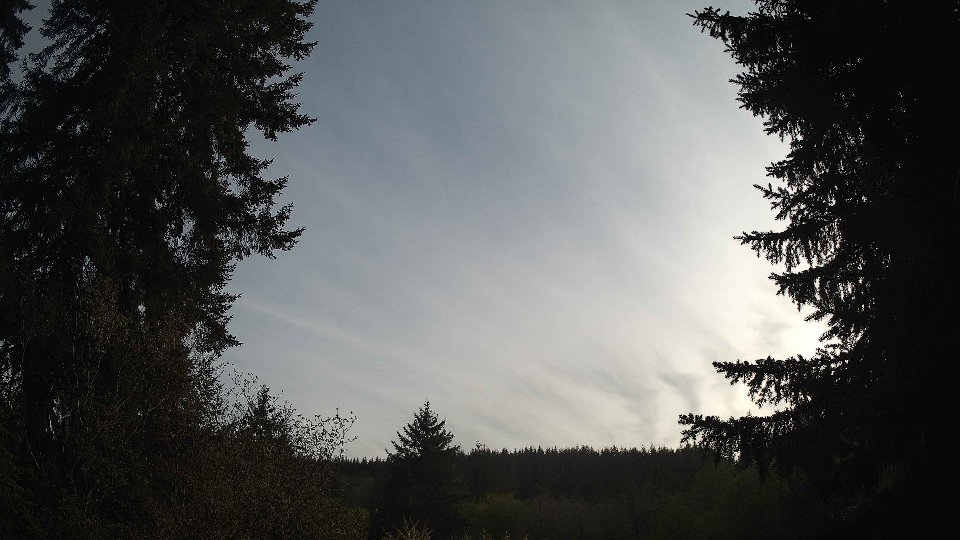 Pacific Northwest skyline timelapse frame from May 1st, 2026 at 6:45 PM