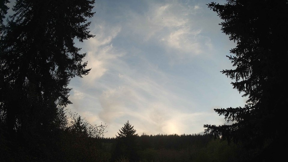 Pacific Northwest skyline timelapse frame from May 1st, 2026 at 7:45 PM