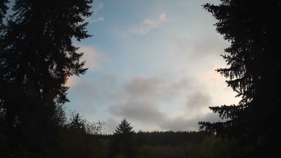 Pacific Northwest skyline timelapse frame from May 1st, 2026 at 8:15 PM