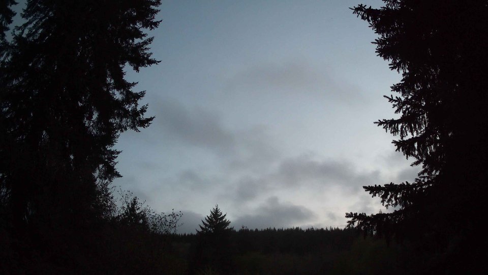 Pacific Northwest skyline timelapse frame from May 1st, 2026 at 8:45 PM