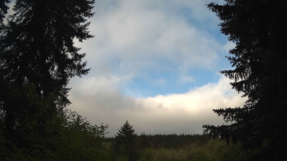 Pacific Northwest skyline timelapse frame from May 7th, 2026 at 7:30 AM