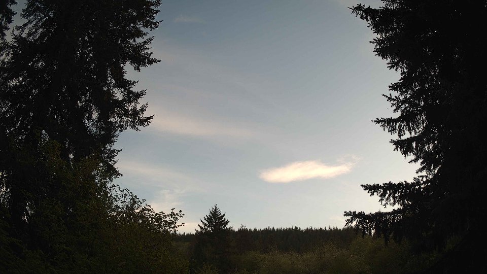 Pacific Northwest skyline timelapse frame from May 7th, 2026 at 7:45 PM