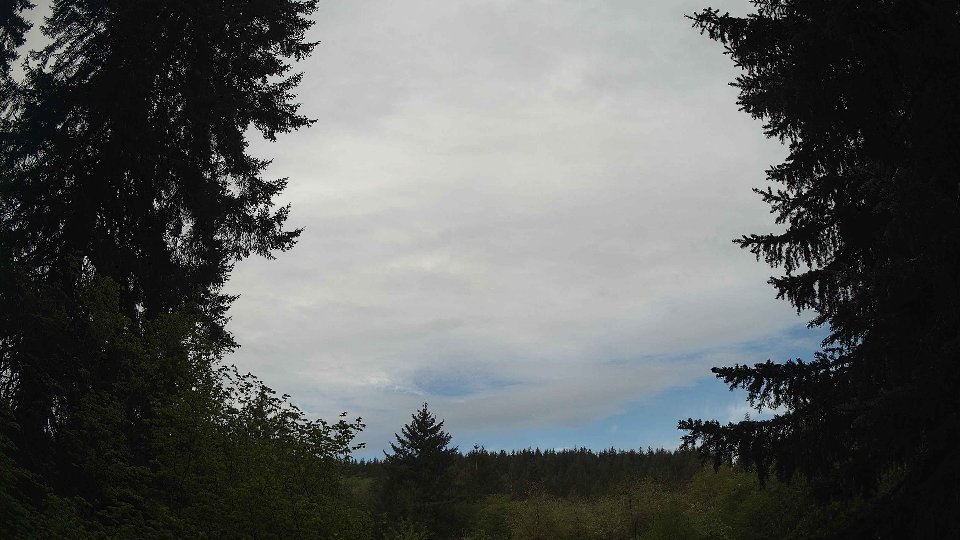 Pacific Northwest skyline timelapse frame from May 8th, 2026 at 7:45 AM