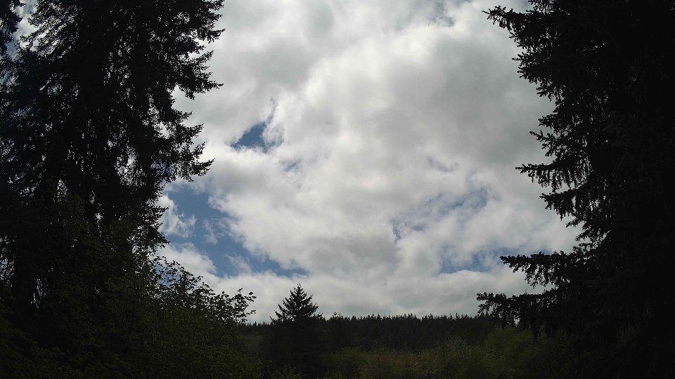 Pacific Northwest skyline timelapse frame from May 8th, 2026 at 12:45 PM