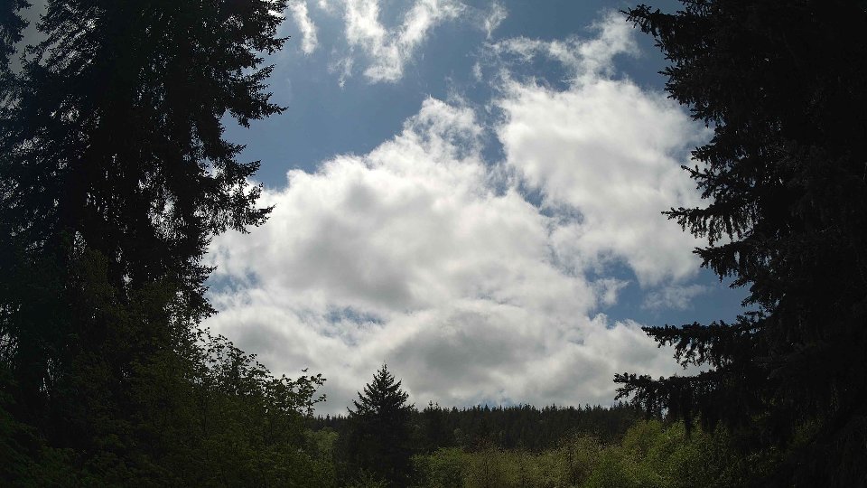 Pacific Northwest skyline timelapse frame from May 8th, 2026 at 1:45 PM