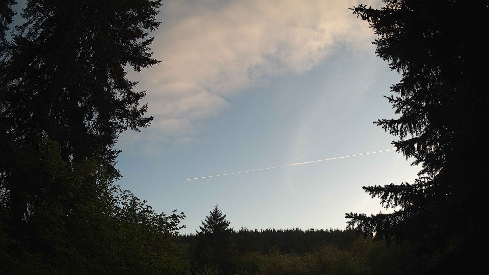Pacific Northwest skyline timelapse frame from May 8th, 2026 at 7:45 PM