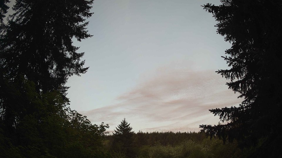 Pacific Northwest skyline timelapse frame from May 12th, 2026 at 5:45 AM