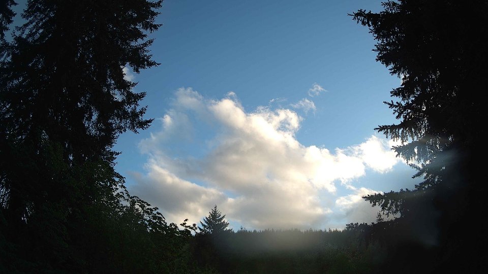 Pacific Northwest skyline timelapse frame from May 13th, 2026 at 7:45 PM