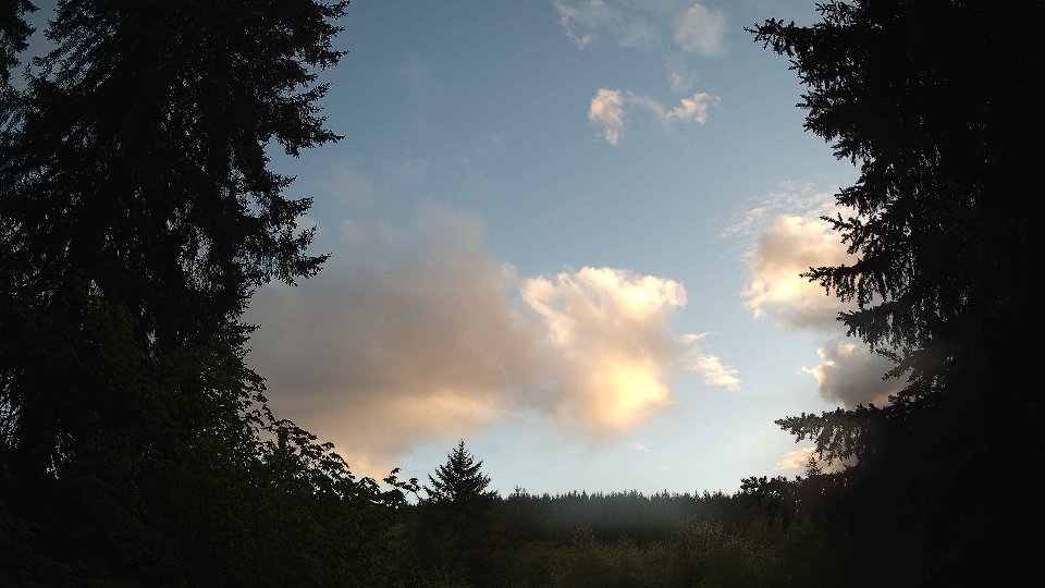 Pacific Northwest skyline timelapse frame from May 13th, 2026 at 8:00 PM
