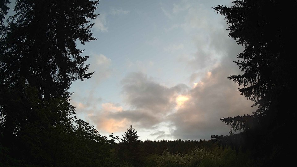 Pacific Northwest skyline timelapse frame from May 13th, 2026 at 8:15 PM