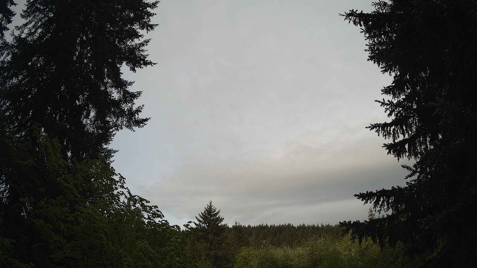 Pacific Northwest skyline timelapse frame from May 15th, 2026 at 7:45 AM