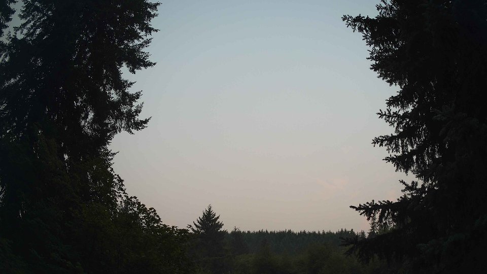 Pacific Northwest skyline timelapse on Aug 4th, 2026 at 6:00 AM