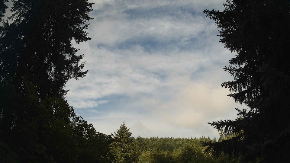 Pacific Northwest skyline timelapse frame from Aug 8th, 2026 at 8:00 AM