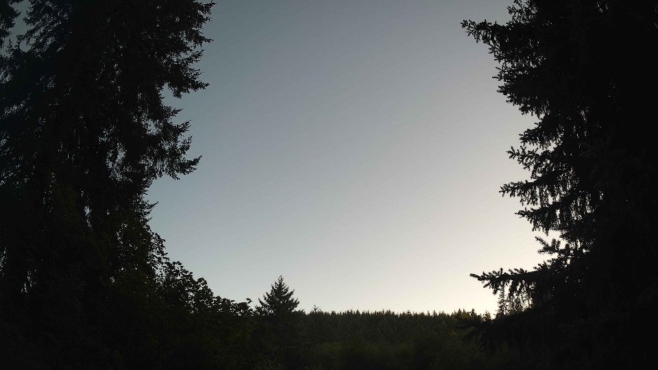Pacific Northwest skyline timelapse frame from Aug 8th, 2026 at 7:45 PM