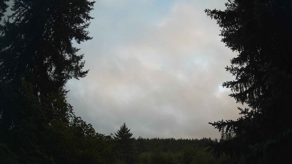 Pacific Northwest skyline timelapse frame from Aug 9th, 2026 at 6:30 AM
