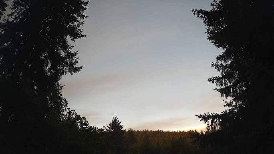 Pacific Northwest skyline timelapse on Aug 27, 2026 at 6:45 AM